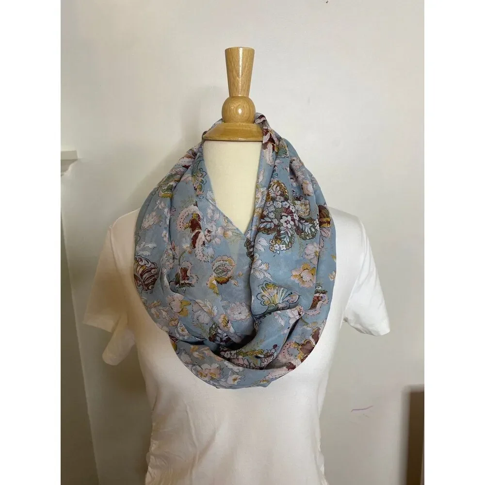 Lavello Lifestyle Chiffon Floral Infinity Scarf‎